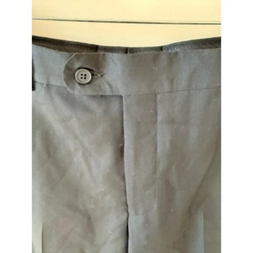 Mens Norris-2 100% Wool Dress Pants Navy Blue Flat Front Trousers Size 34R
